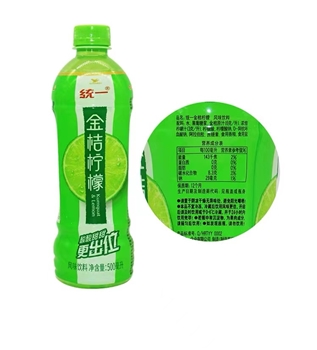 统一金桔柠檬500ml