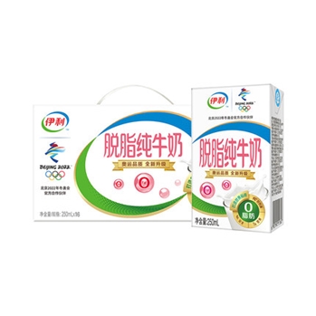 伊利脱脂纯牛奶250ml（1*16）/箱